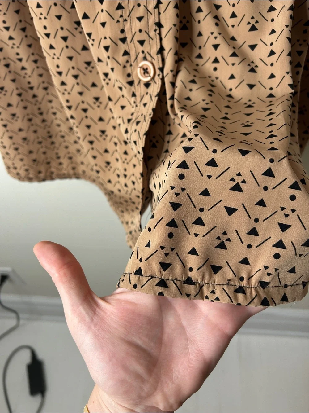 American Apparel Printed Button-Front Midi Skirt - Picture 5 of 5